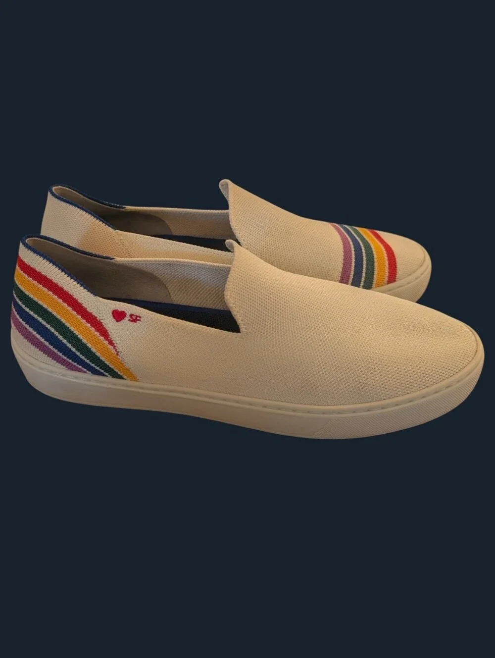 2 Pairs Women's Rothy's Sneakers Size 11 Retire Pride Rainbow And Teal Retired